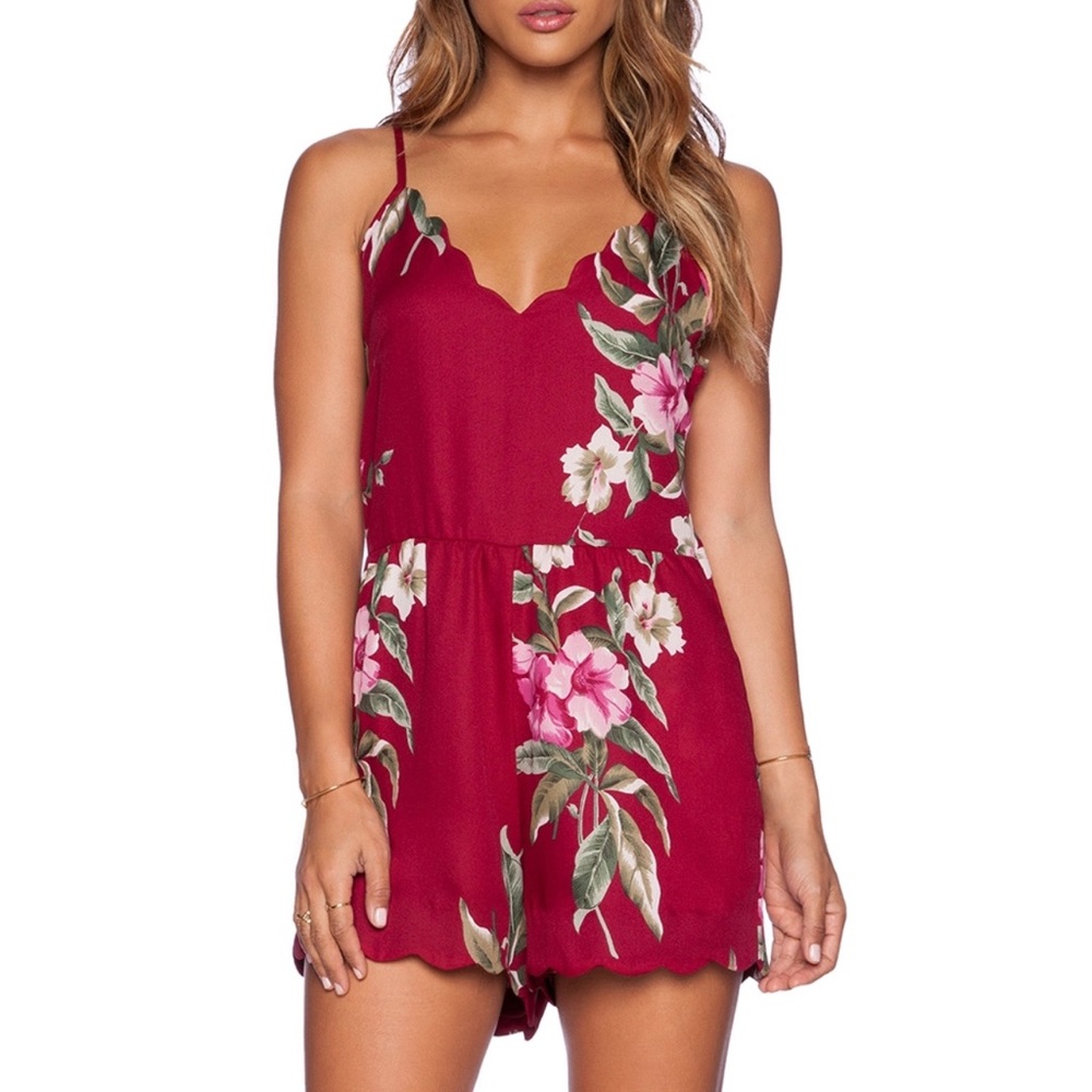 Band of Gypsies - Burgundy Floral Romper